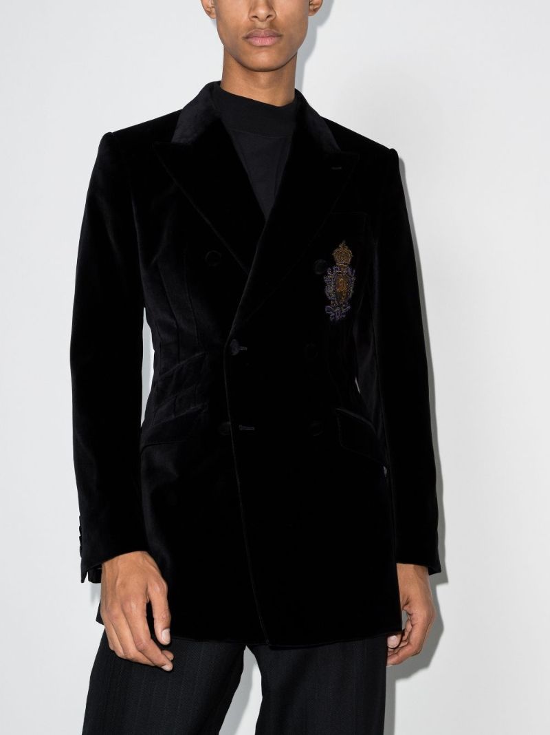 Double-breasted Velvet Blazer