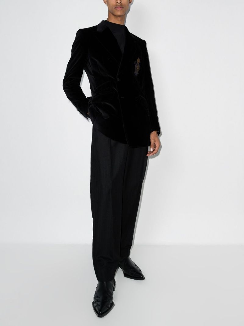 Double-breasted Velvet Blazer