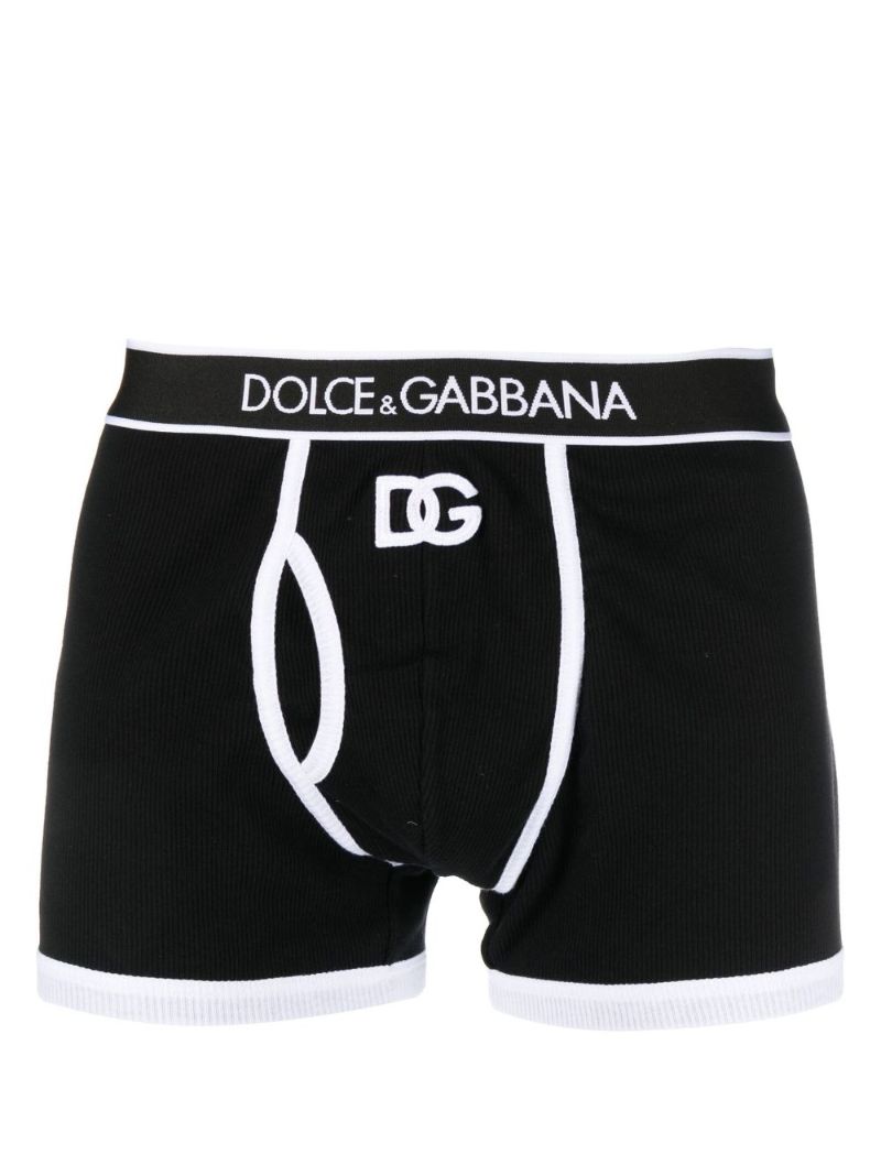 Black Contrast Logo Cotton Boxers