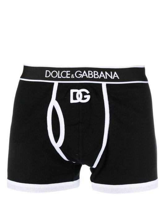 Black Contrast Logo Cotton Boxers
