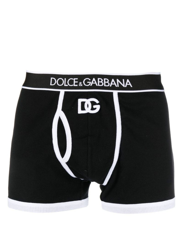 Black Contrast Logo Cotton Boxers
