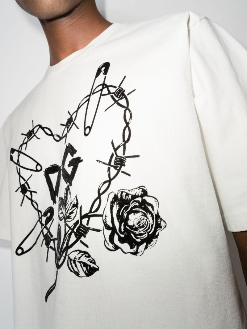 Heart Print Cotton T-shirt