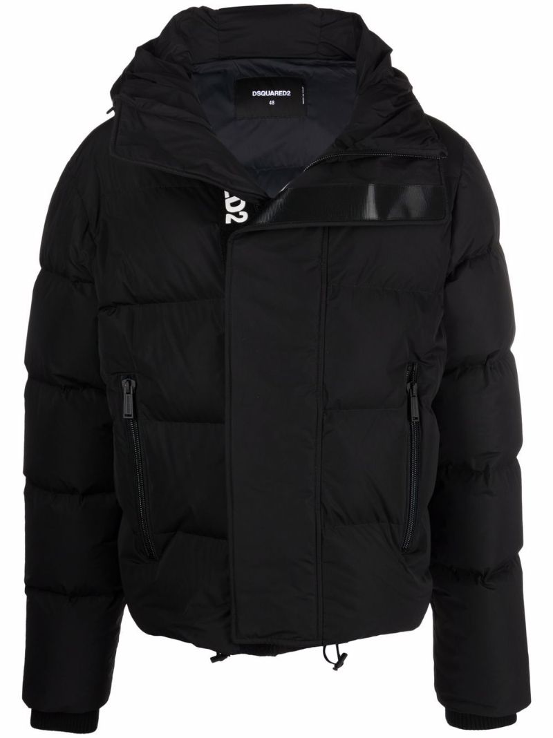 Black Logo-print Puffer Jacket