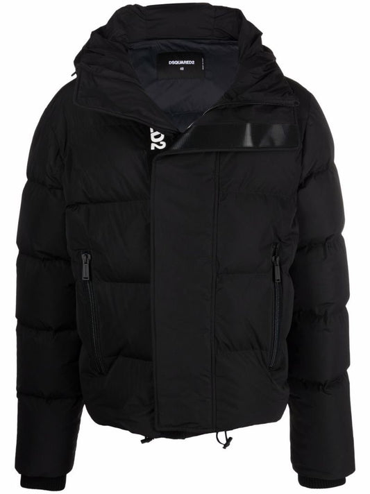 Black Logo-print Puffer Jacket
