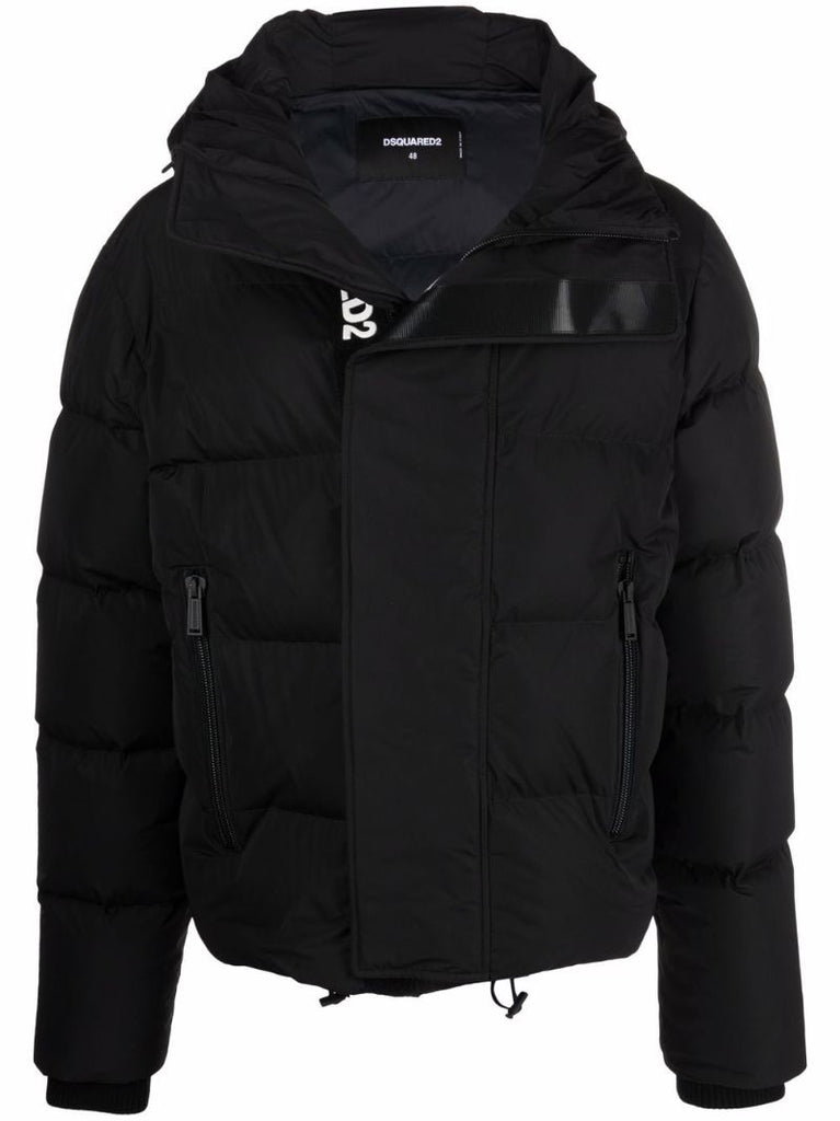 Black Logo-print Puffer Jacket