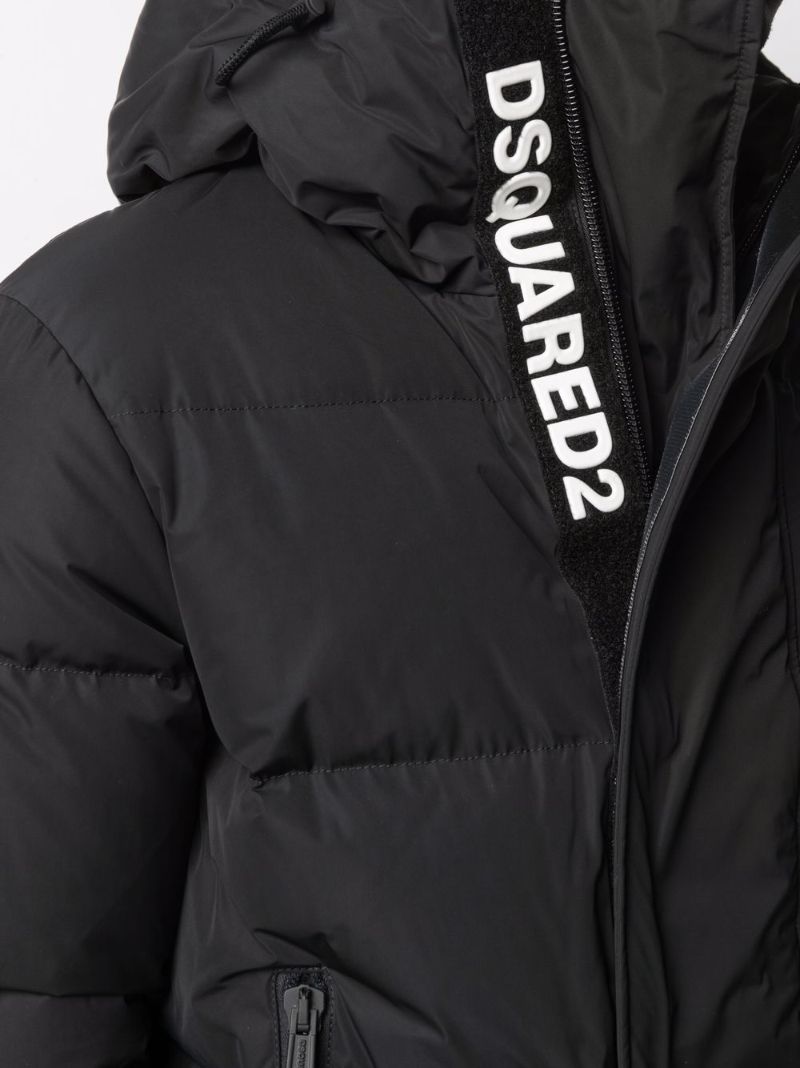 Black Logo-print Puffer Jacket