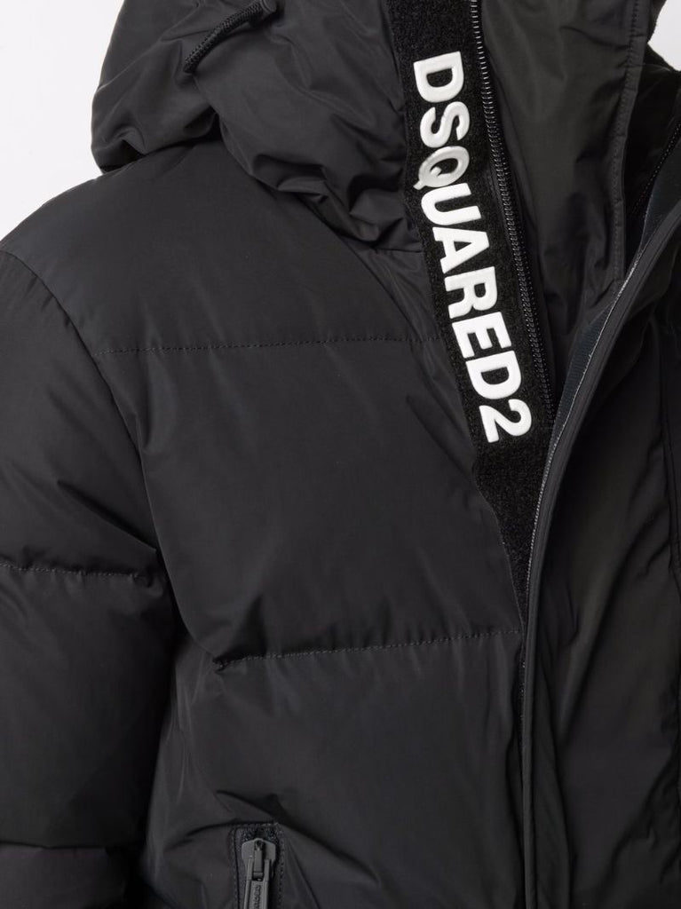 Black Logo-print Puffer Jacket