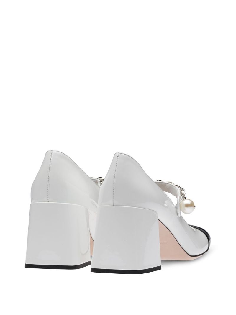 White Chain Pearl Pumps