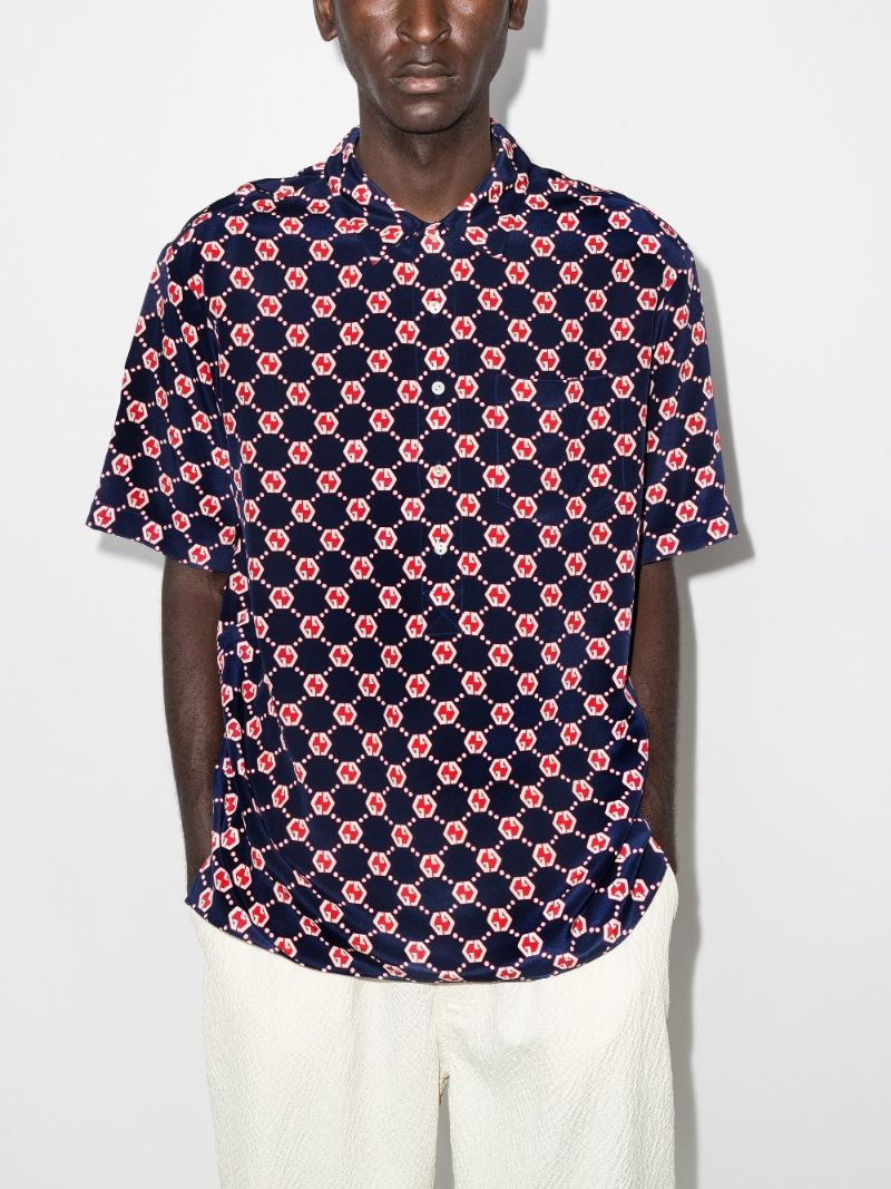 Monogram-print Short-sleeve Shirt