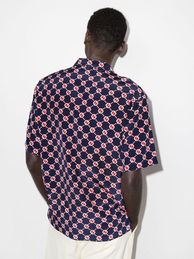 Monogram-print Short-sleeve Shirt