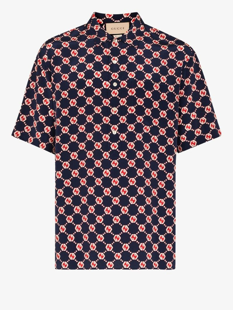Monogram-print Short-sleeve Shirt