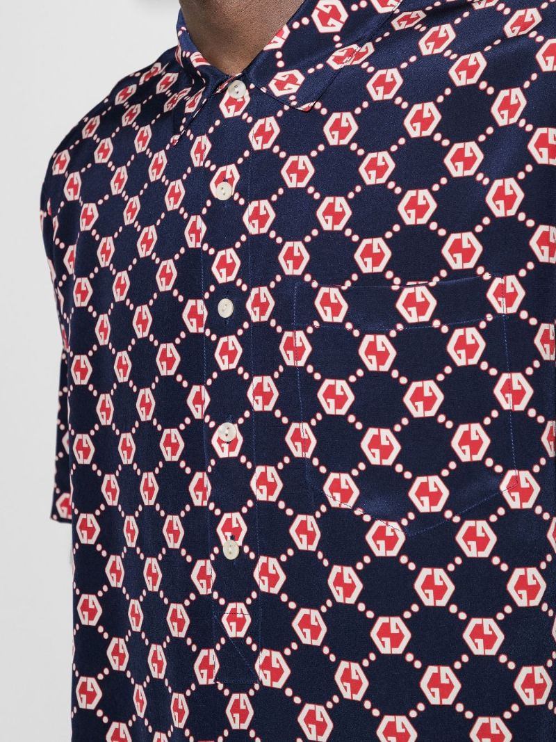 Monogram-print Short-sleeve Shirt