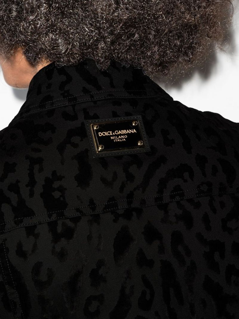Leopard Print Denim Jacket