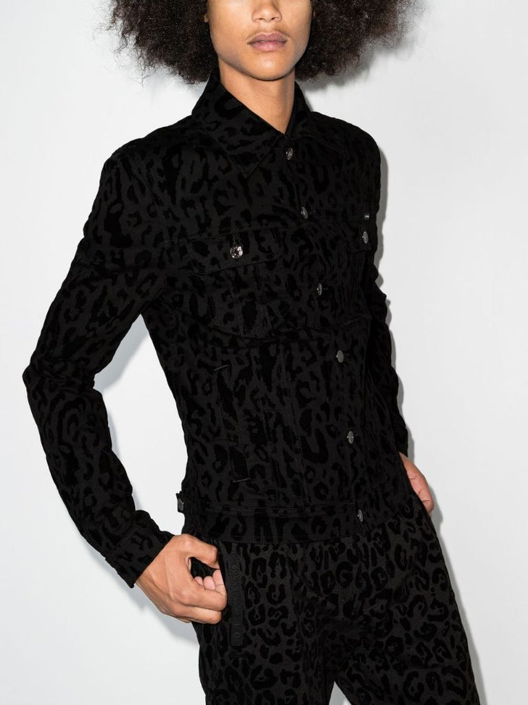 Leopard Print Denim Jacket
