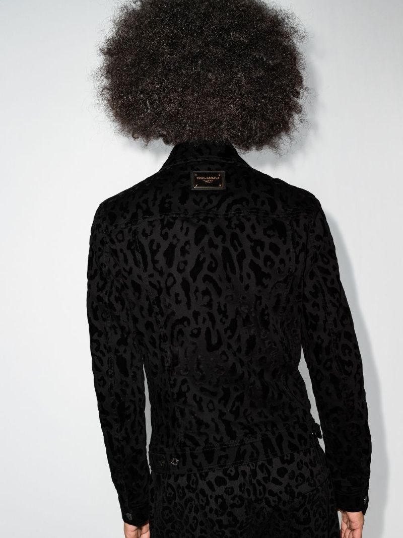 Leopard Print Denim Jacket