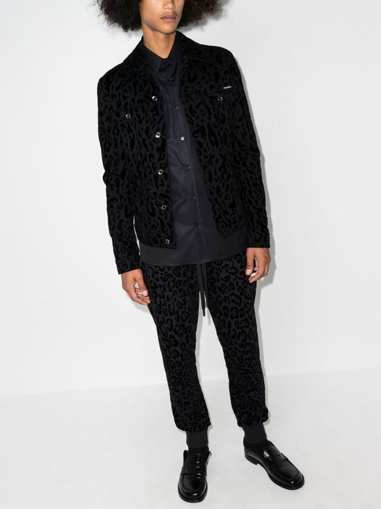 Leopard Print Denim Jacket