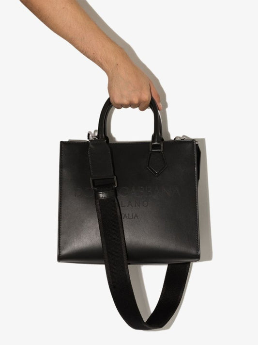Black Leather Tote Bag
