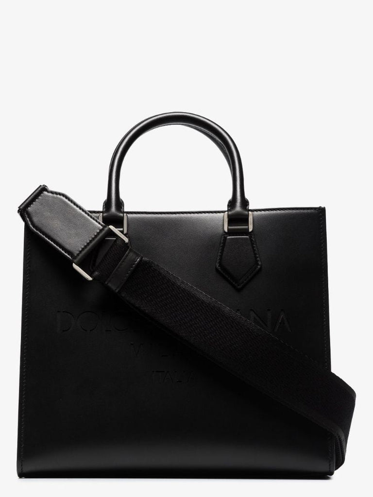 Black Leather Tote Bag