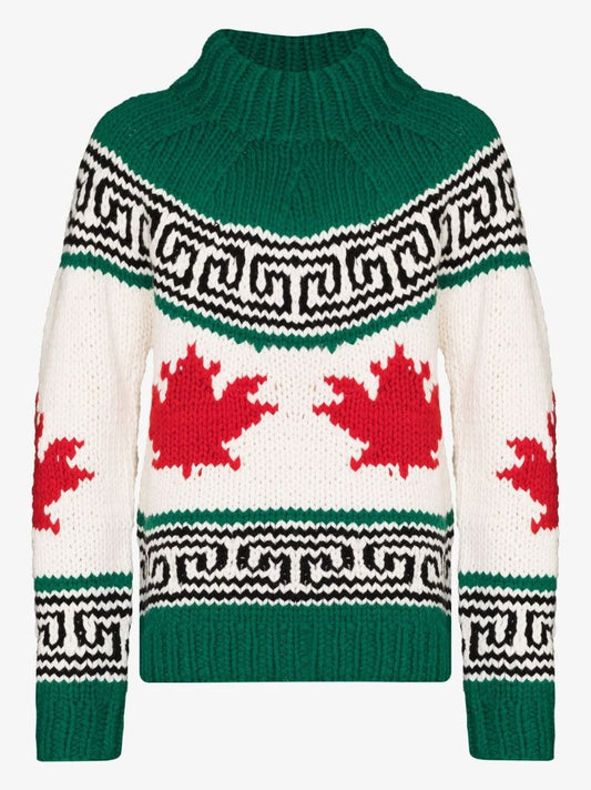 Intarsia-knit Mock-neck Jumper