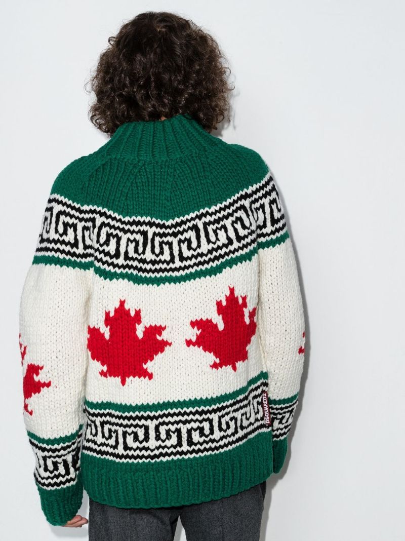 Intarsia-knit Mock-neck Jumper