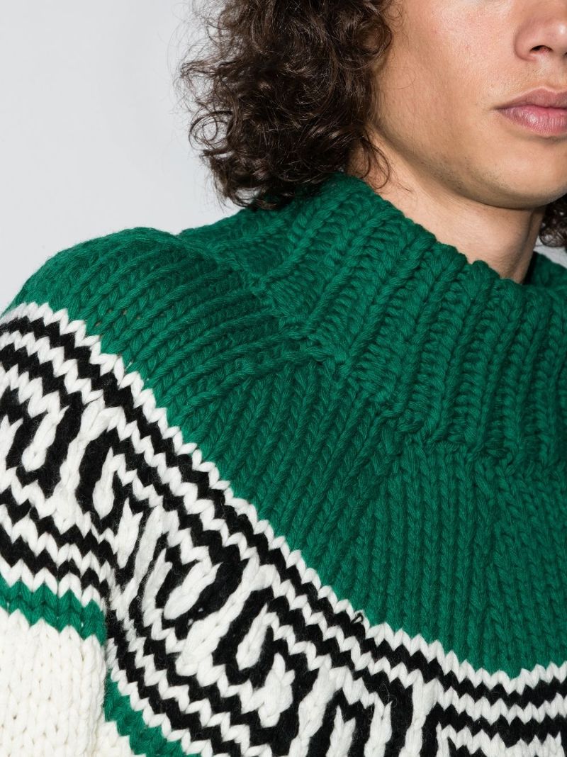 Intarsia-knit Mock-neck Jumper
