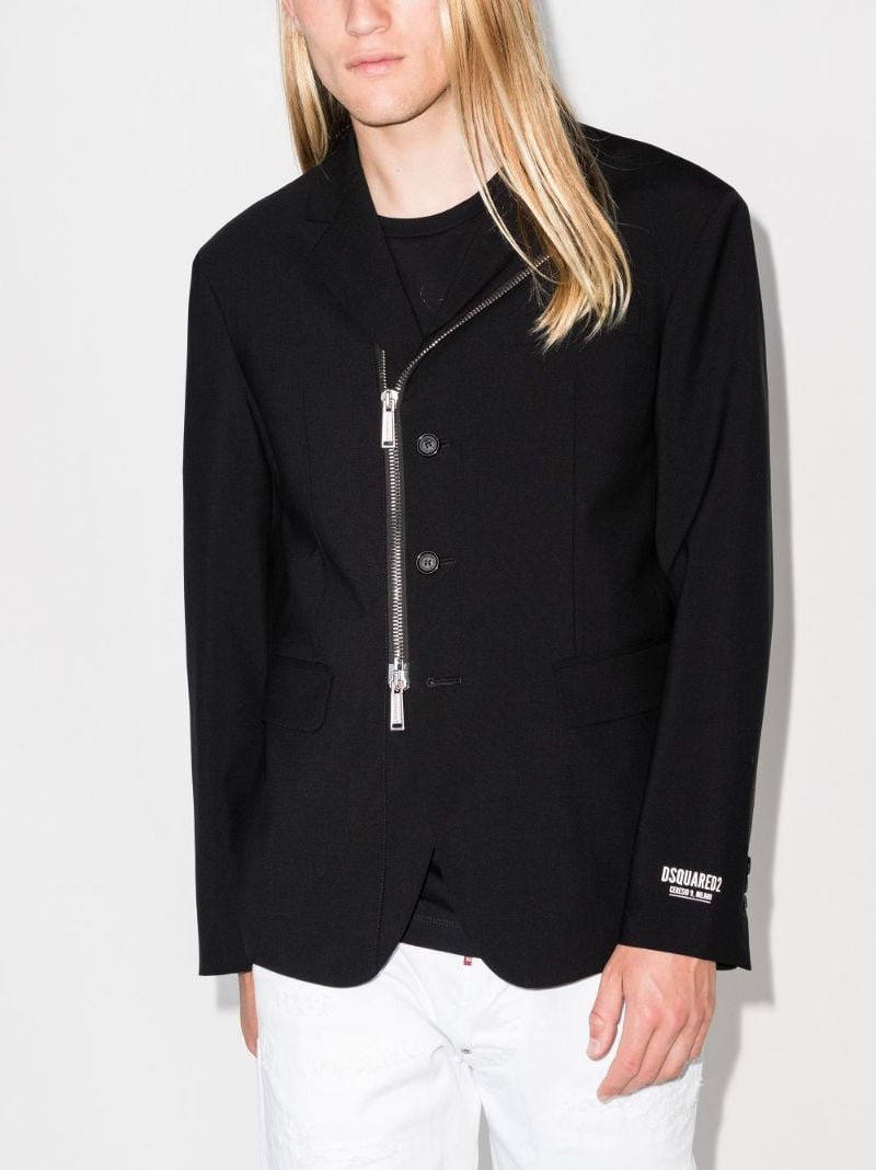 Zipped Single-breasted Blazer