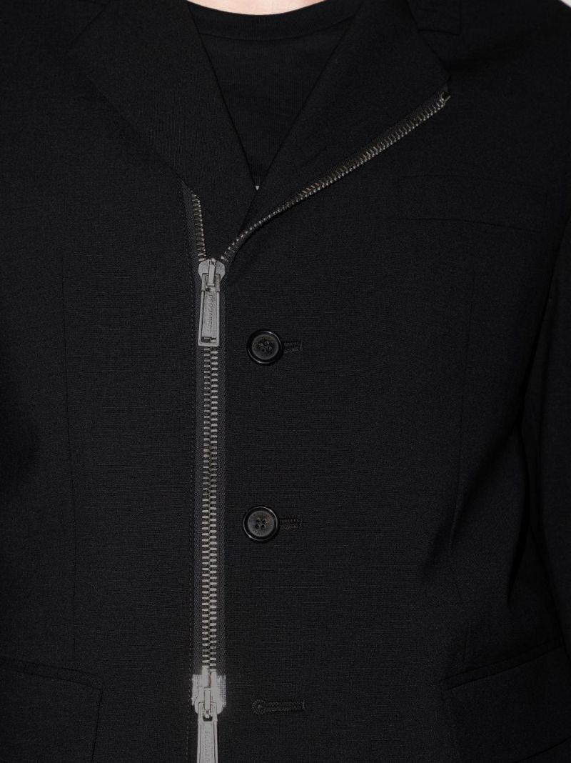 Zipped Single-breasted Blazer