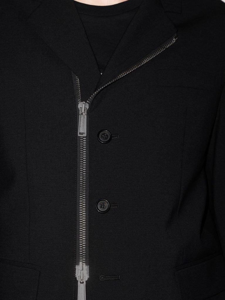 Zipped Single-breasted Blazer