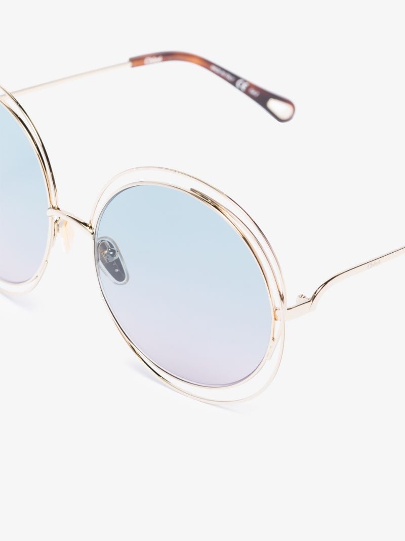Gold Tone Carlina Petite Round Sunglasses