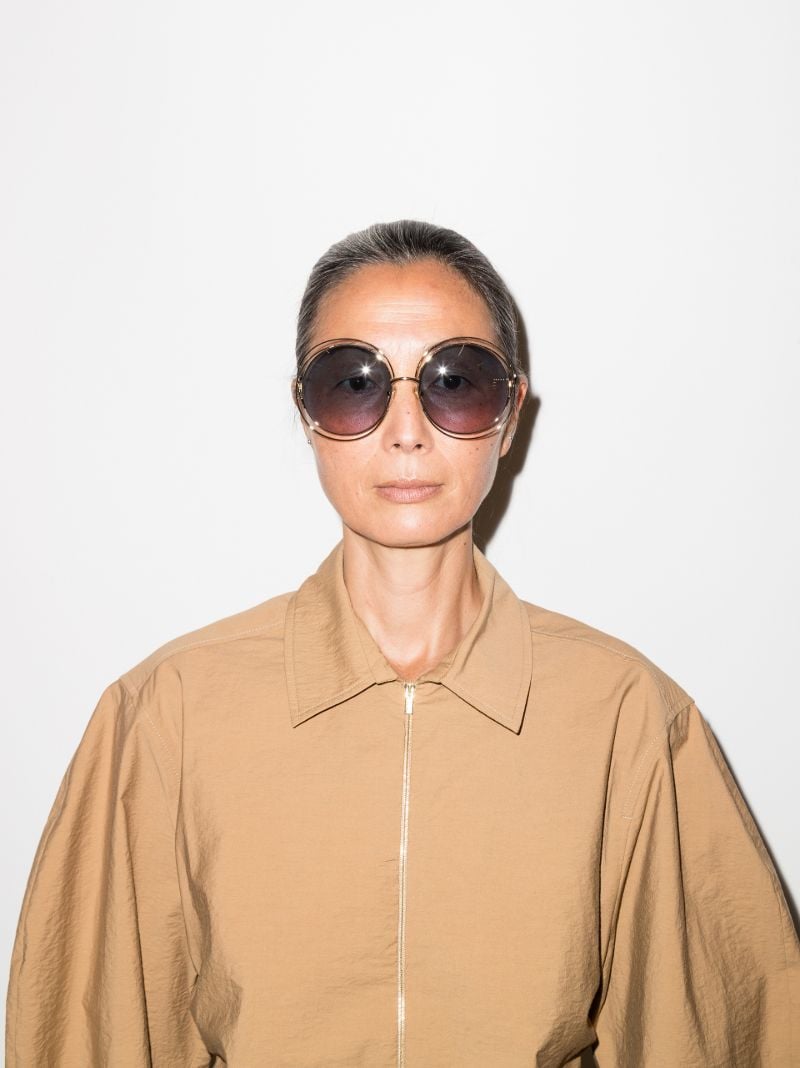 Gold Tone Carlina Petite Round Sunglasses