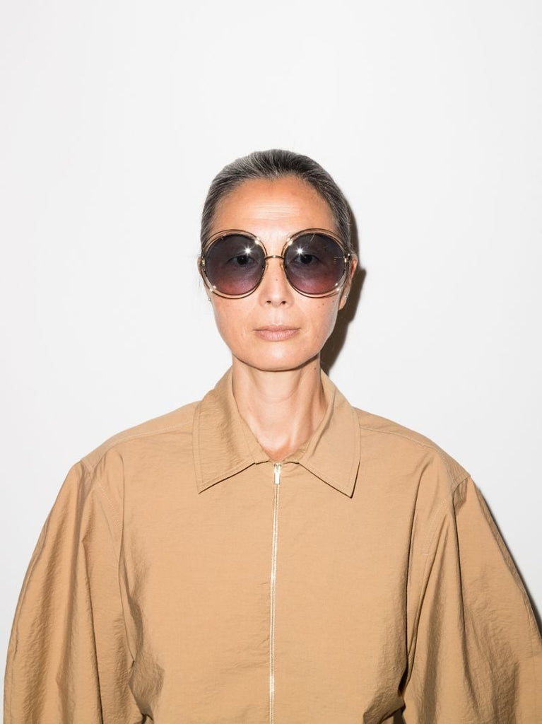 Gold Tone Carlina Petite Round Sunglasses