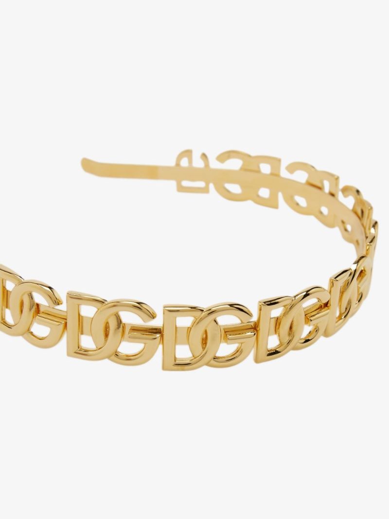 Gold Tone Dg Logo Headband