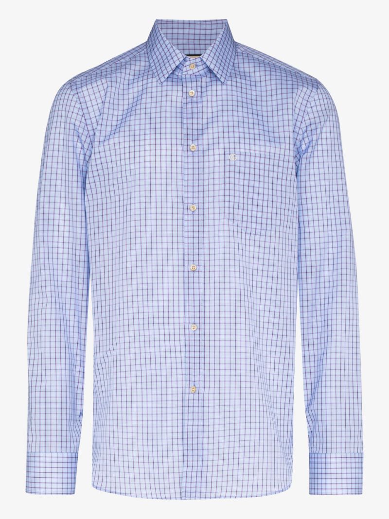 Checked Long Sleeve Cotton Shirt