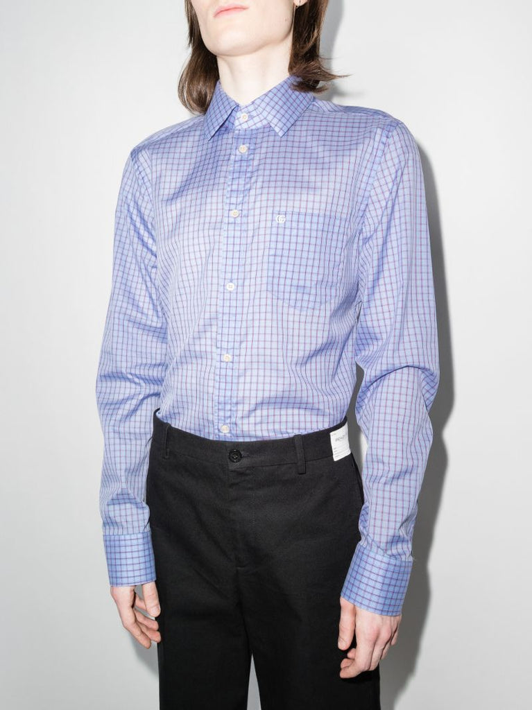 Checked Long Sleeve Cotton Shirt