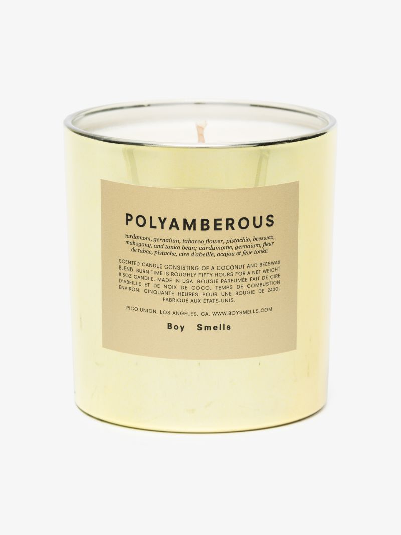 Gold Tone Polyamberous Candle