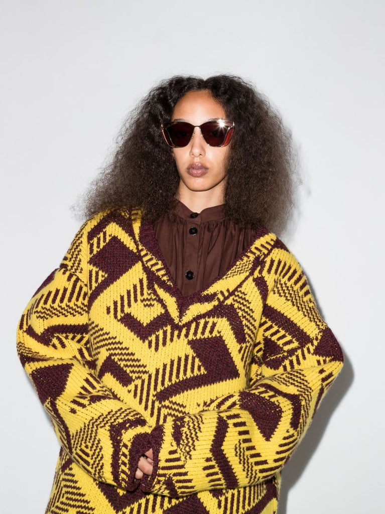 Gold Tone Geometric Sunglasses