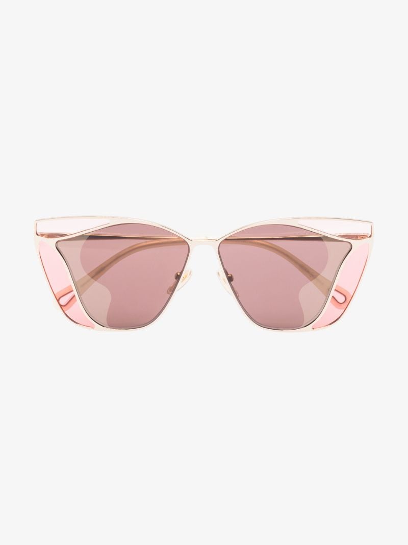 Gold Tone Geometric Sunglasses