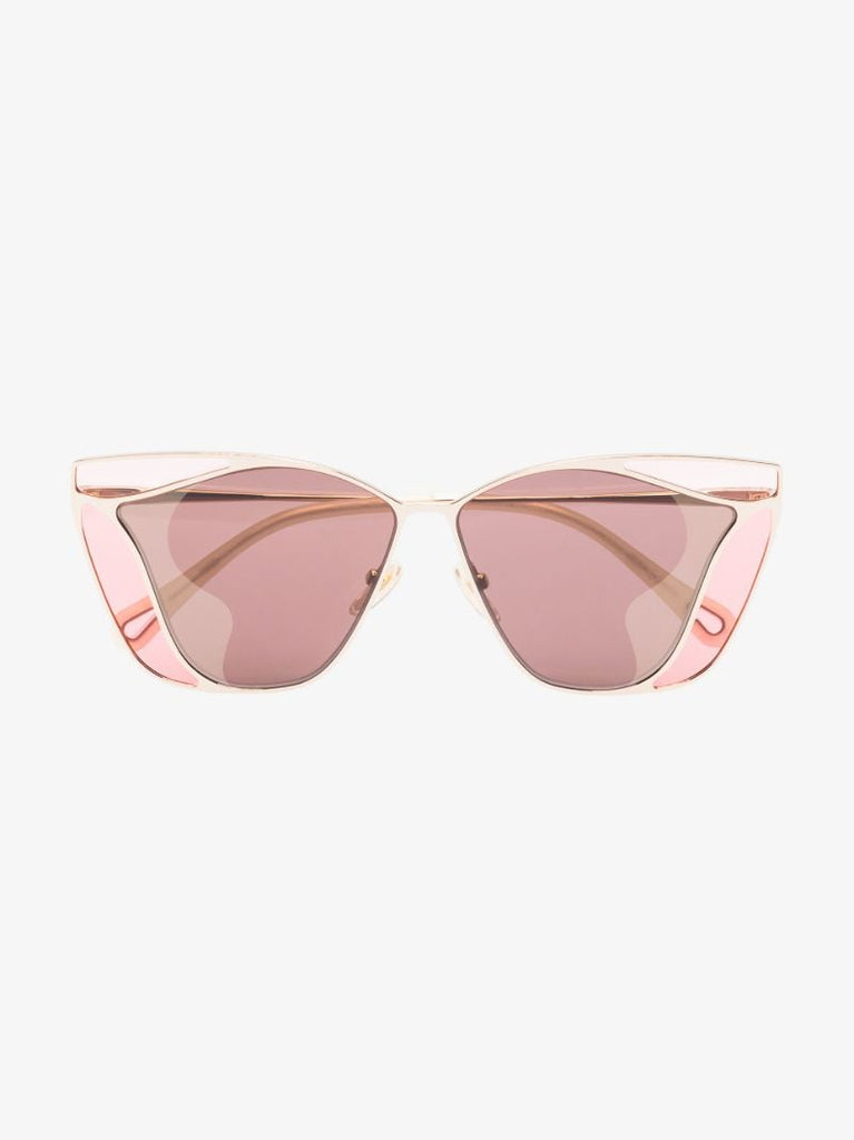 Gold Tone Geometric Sunglasses