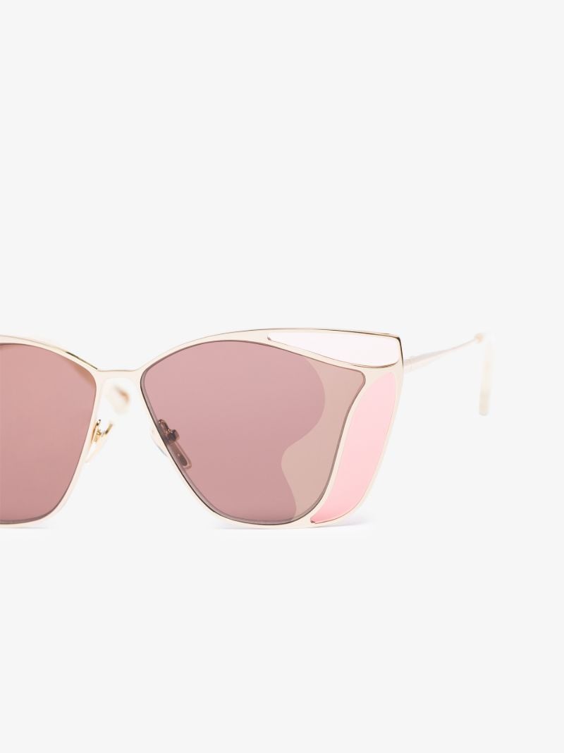Gold Tone Geometric Sunglasses
