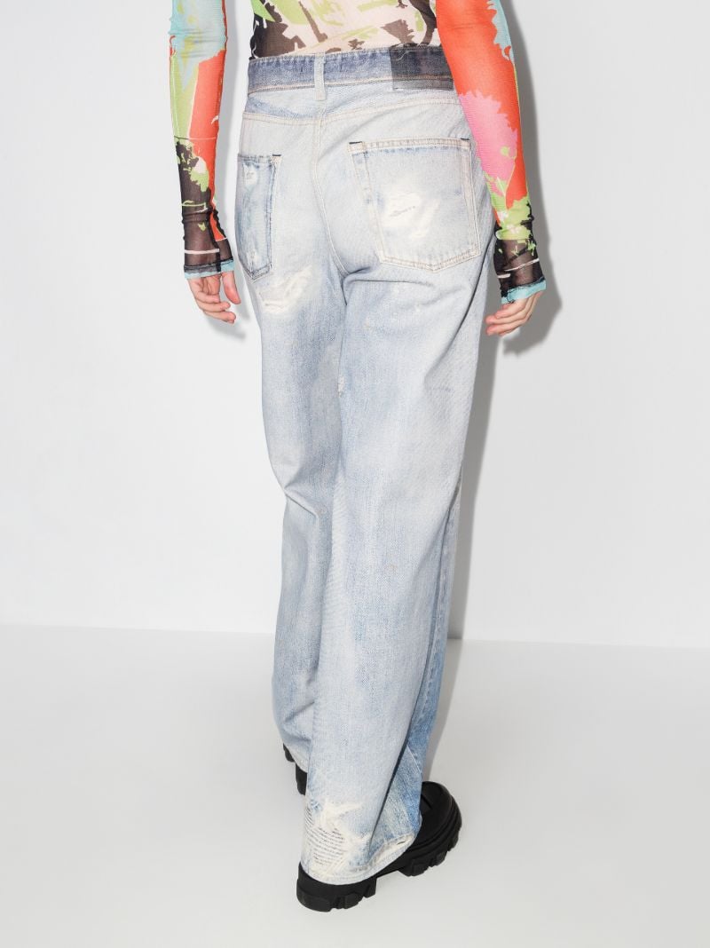 Blue Full Cut Distressed Jeans