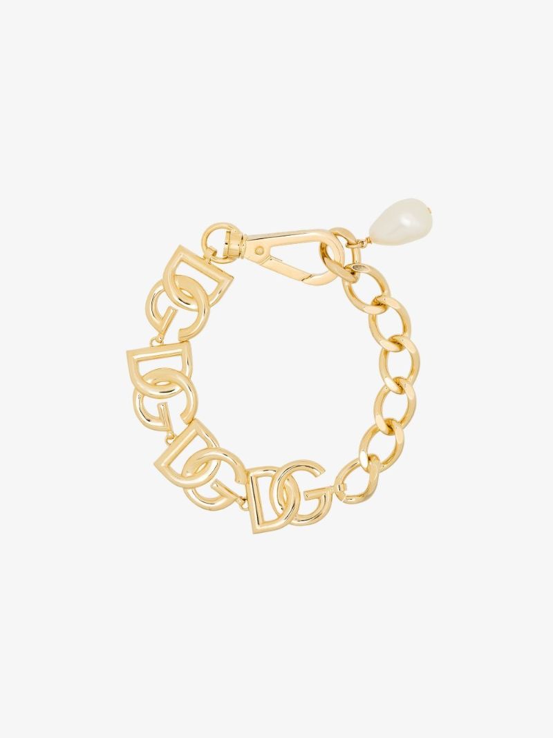 Gold Tone Logo Chain Bracelet