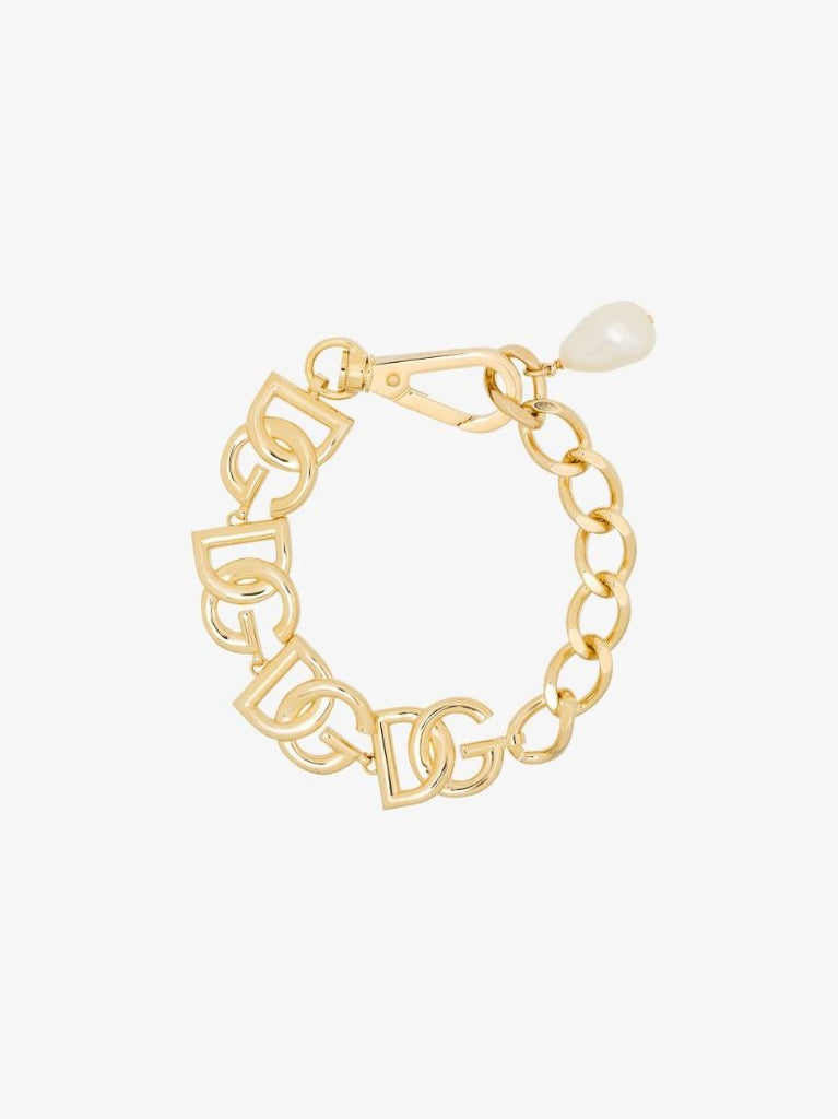 Gold Tone Logo Chain Bracelet