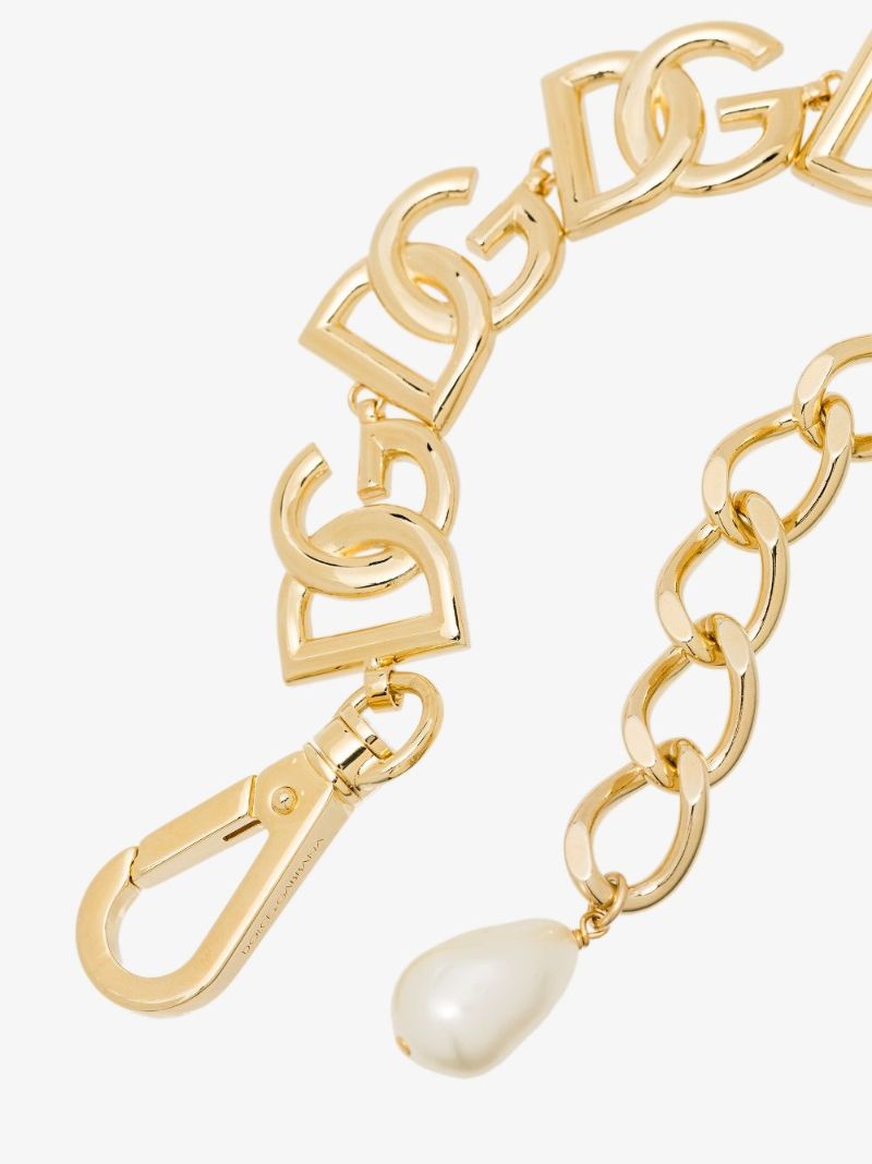 Gold Tone Logo Chain Bracelet
