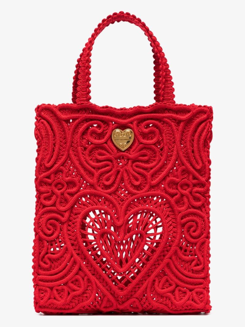 Red Beatrice Crocheted Tote Bag