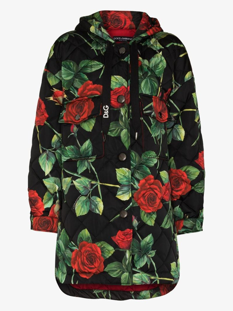 Quilted Floral Print Padded Jacket