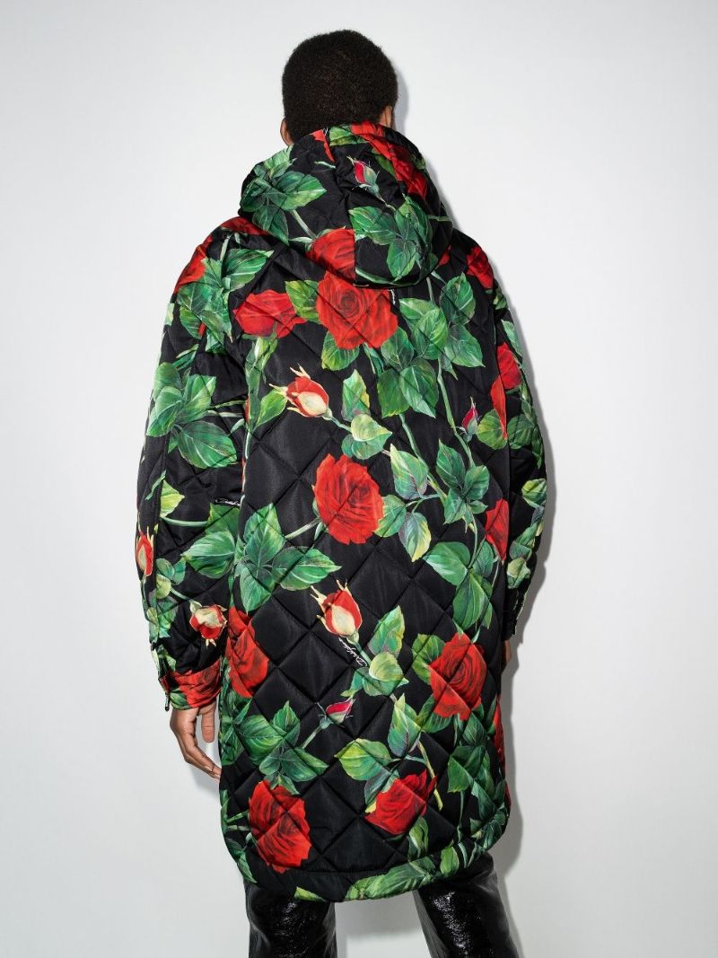 Quilted Floral Print Padded Jacket