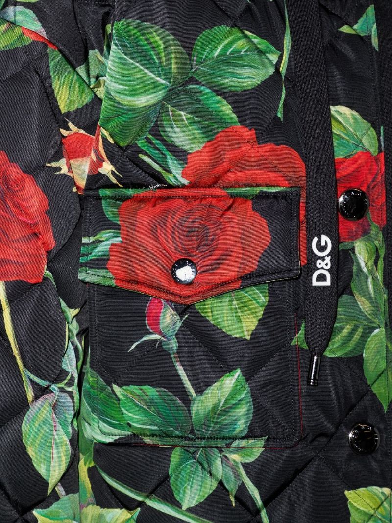 Quilted Floral Print Padded Jacket