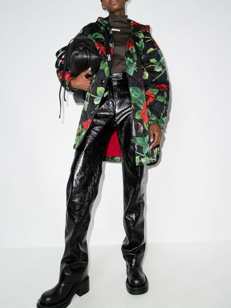 Quilted Floral Print Padded Jacket