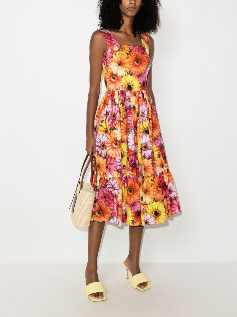 Floral-print Flared Dress