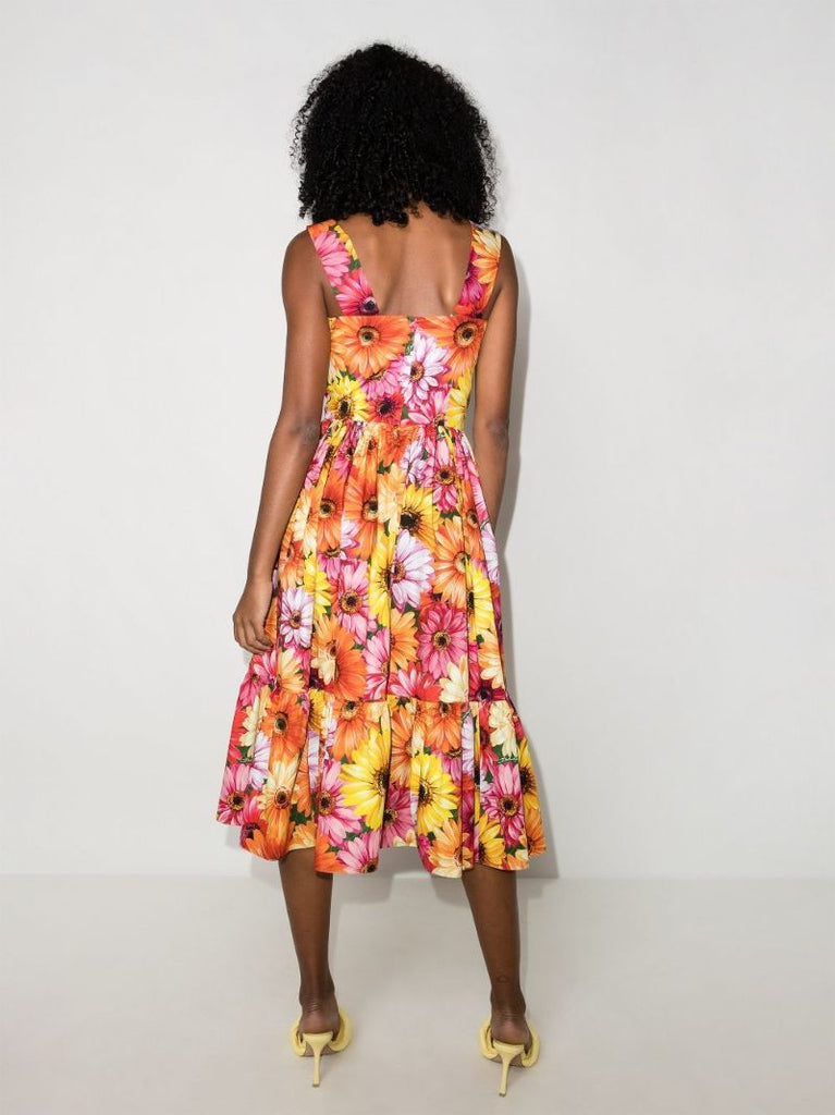 Floral-print Flared Dress